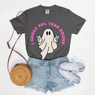 I Ghost People Year Round - funny Halloween t-shirt