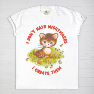I Create Nightmares Funny Evil Cat T-Shirt