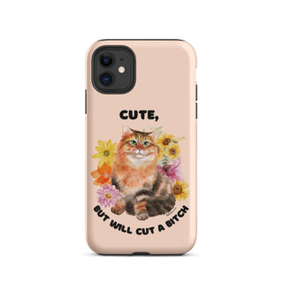 Funny Cute Tough Cat Phone Case for iPhone®