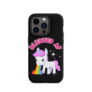 Blessed AF Barfing Unicorn Tough Phone Case for iPhone®