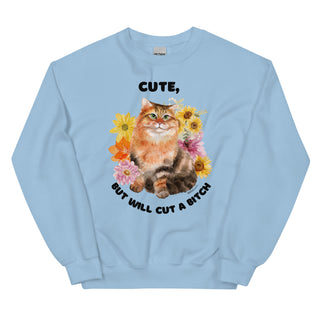 Cute, But Will Cut a B*tch - Funny Cat Sweater