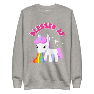 Blessed AF Unicorn Barfing a Rainbow Sweatshirt