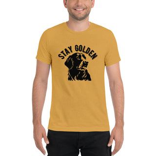 Golden  Retriever T-Shirt - Stay Golden, Soft Tri-Blend Tee